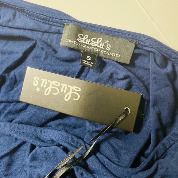 Lulus Garden District Navy Blue Maxi Wrap Dress Size Small NEW - Picture 5 of 12